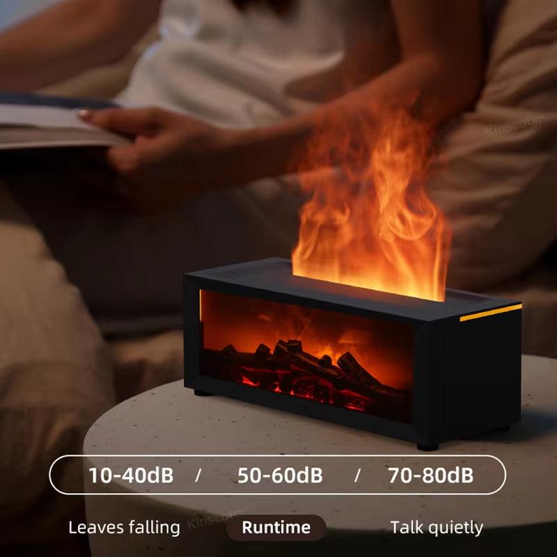 Simulated Fireplace Diffuser Aroma Essential Oil Air Humidifier with Timer Remote & Colorful Night Light for Home Creative Gift - My Store