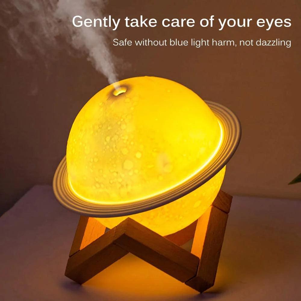 Moon Lamp Humidifier, 2 in 1 Moon Night Light & Humidifiers with USB Recharge, 3 Colors 3D LED Moon Light with Stand, Kids Friend Lover Birthday Gift Bedroom Home Decor 330Ml - My Store