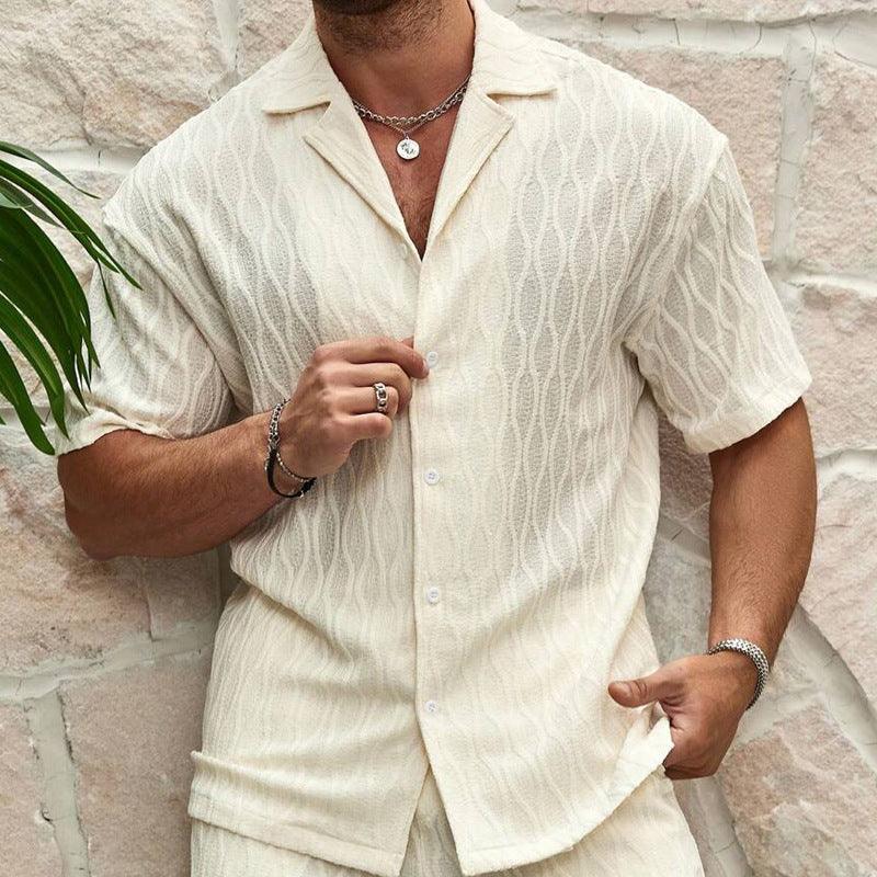 Men's Loose Short Sleeve Shirt Shorts Casual Suit - My Store