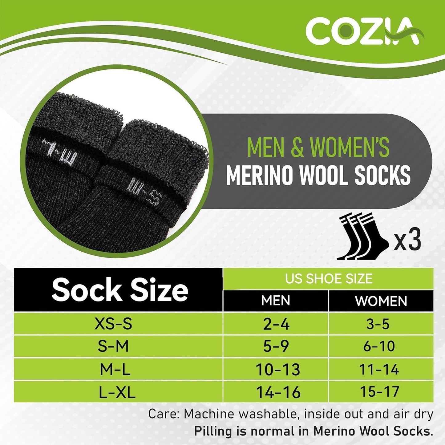 Merino Wool Socks Casual Warm Socks for Winter Cozy Boot Socks for Men & Women - My Store