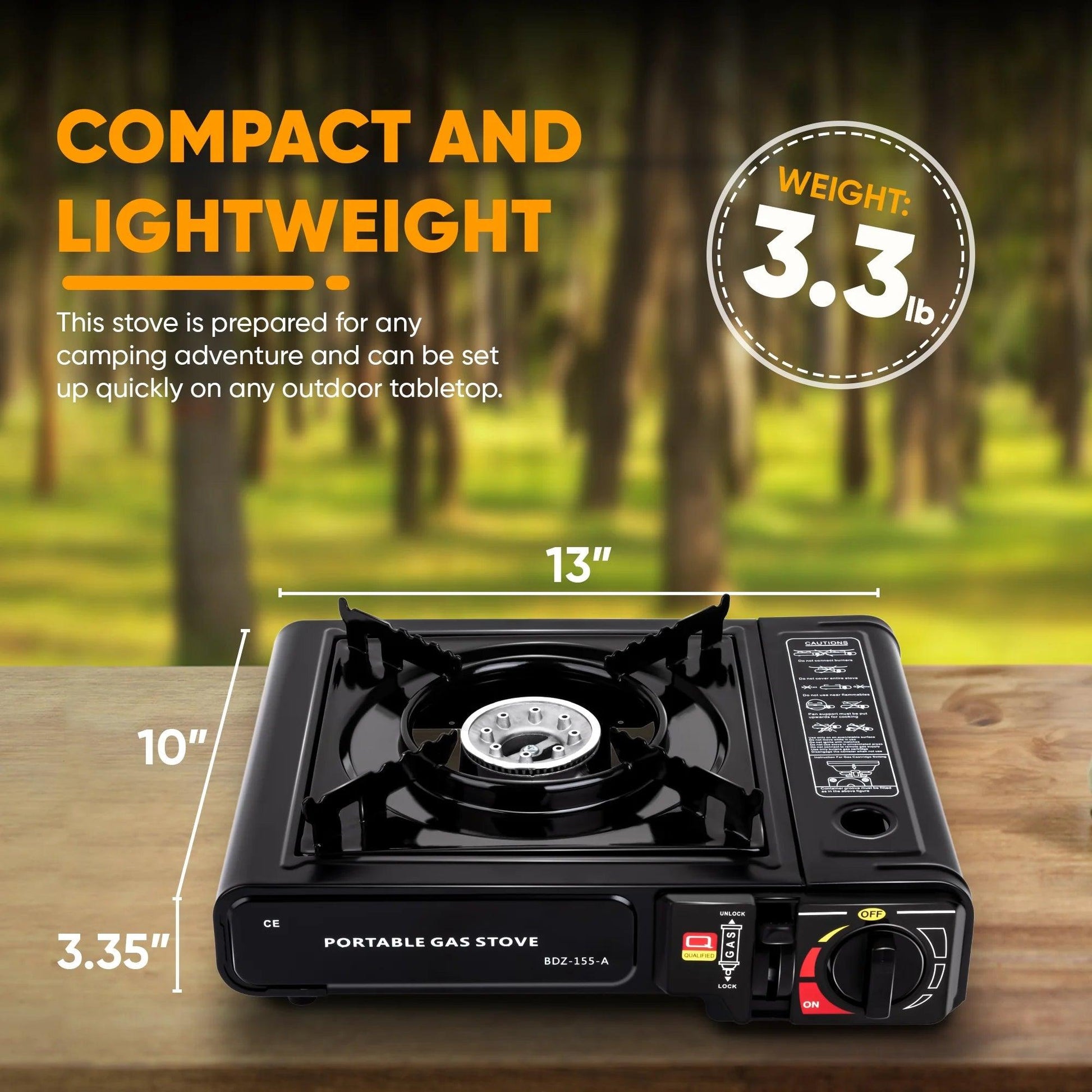 Camping Gas Stove, Butane, Portable Stove for Outdoor Cooking, 9,800 BTU, 3KW Power - My Store