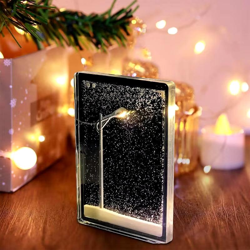 Snow Scene Night Light Night Street Lamps Christmas Crafts Snowy Night Lamp Decor Arts and Crafts Night Street Lamps for Girls - My Store