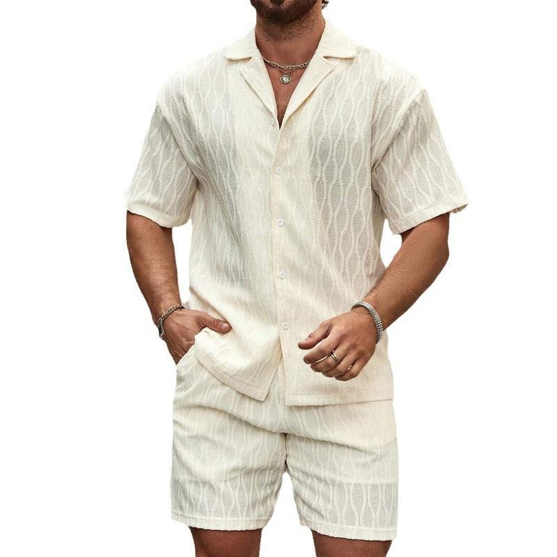 Men's Loose Short Sleeve Shirt Shorts Casual Suit - My Store