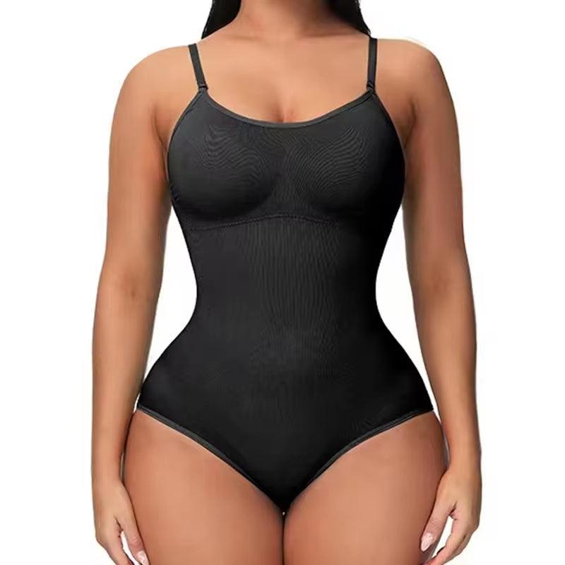 Super Sale V Neck Spaghetti Strap Bodysuit Compression Body Suits Open Crotch Shapewear Slimming Body Shaper Smooth Out Bodysuit - My Store