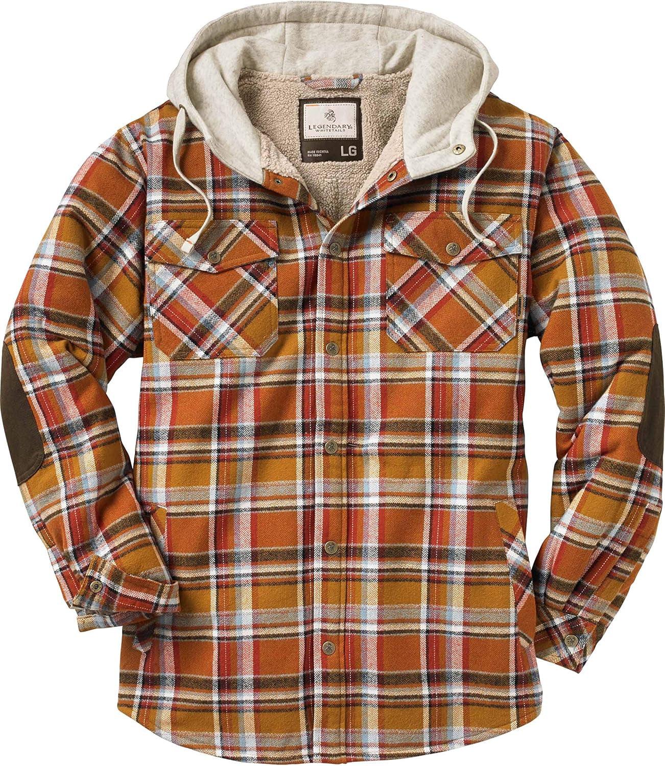 Men'S Camp Night Berber Lined Hooded Flannel Shirt Jacket - My Store