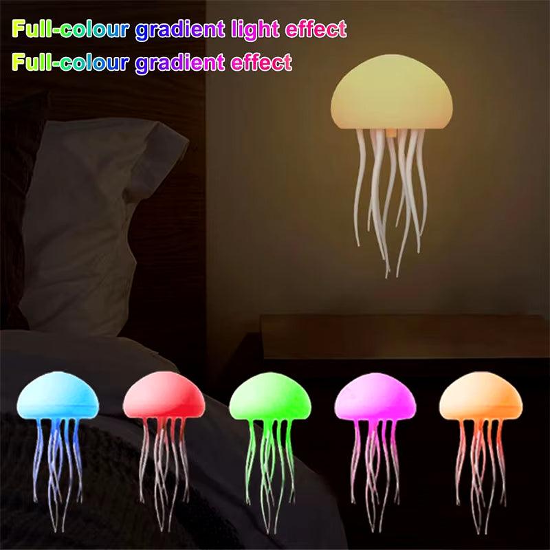 Jellyfish Lamp Voice Control Dancing RGB Gradient Jellyfish Bedside Lamp Rechargeable Table Lamp Touch Sensor Christmas Gift New - My Store