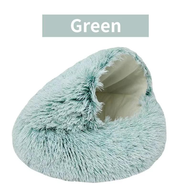 Winter Plush Pet Cat Bed round Cat Cushion Cat House 2 in 1 Warm Cats Basket Pet Sleep Bag Kitten Nest Kennel for Small Dog Cats - My Store