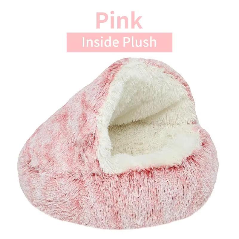 Winter Plush Pet Cat Bed round Cat Cushion Cat House 2 in 1 Warm Cats Basket Pet Sleep Bag Kitten Nest Kennel for Small Dog Cats - My Store