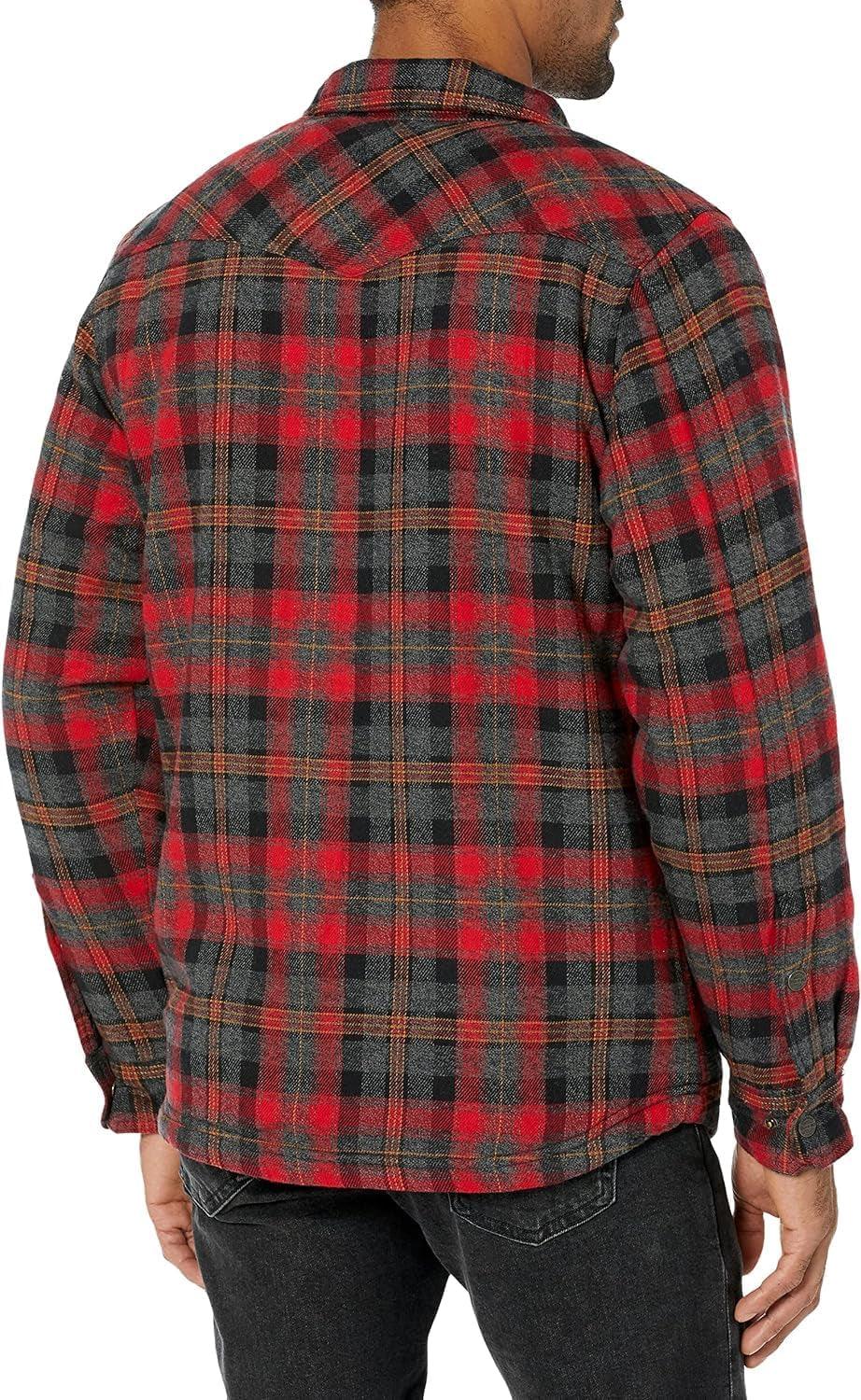 Men'S Tough as Buck Sherpa Lined Flannel Shirt Jacket - My Store