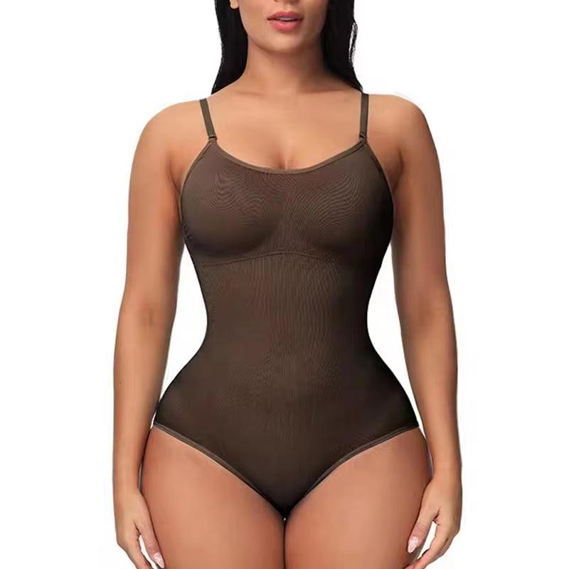 Super Sale V Neck Spaghetti Strap Bodysuit Compression Body Suits Open Crotch Shapewear Slimming Body Shaper Smooth Out Bodysuit - My Store