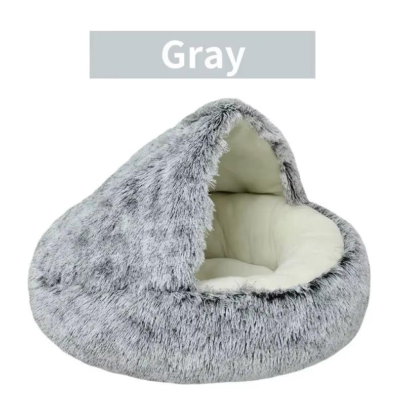 Winter Plush Pet Cat Bed round Cat Cushion Cat House 2 in 1 Warm Cats Basket Pet Sleep Bag Kitten Nest Kennel for Small Dog Cats - My Store