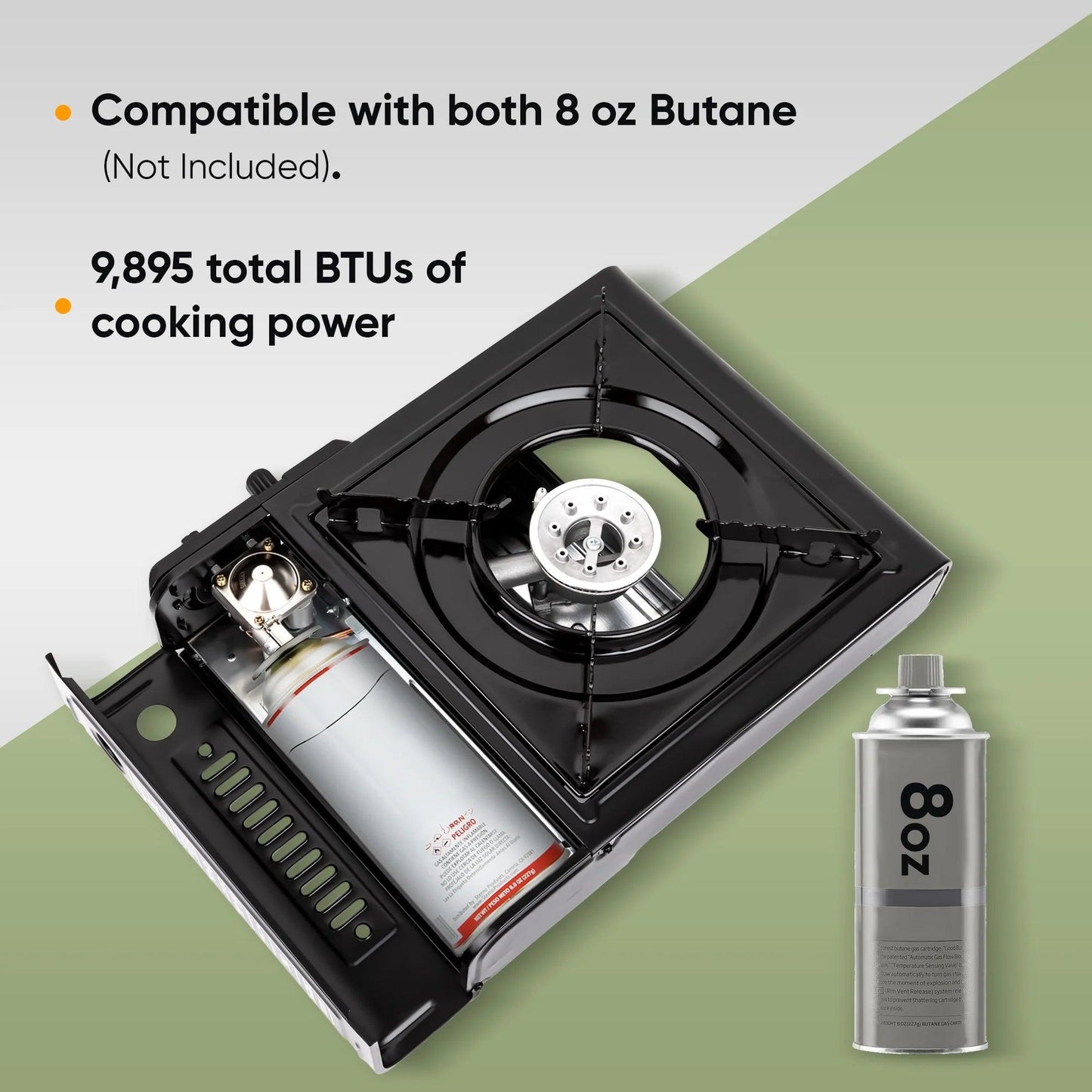 Camping Gas Stove, Butane, Portable Stove for Outdoor Cooking, 9,800 BTU, 3KW Power - My Store