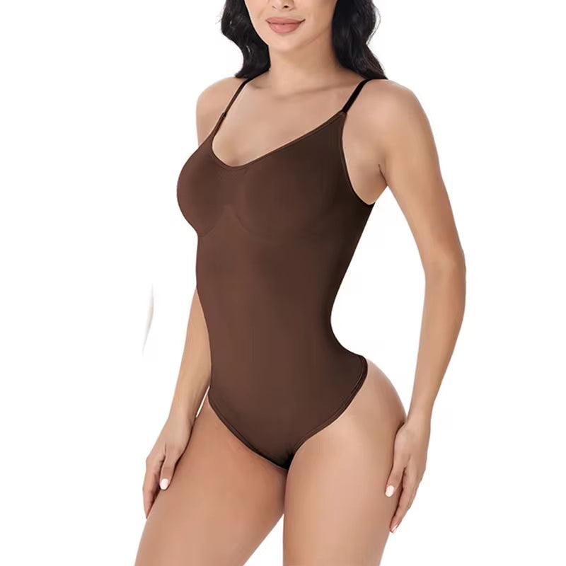 Super Sale V Neck Spaghetti Strap Bodysuit Compression Body Suits Open Crotch Shapewear Slimming Body Shaper Smooth Out Bodysuit - My Store