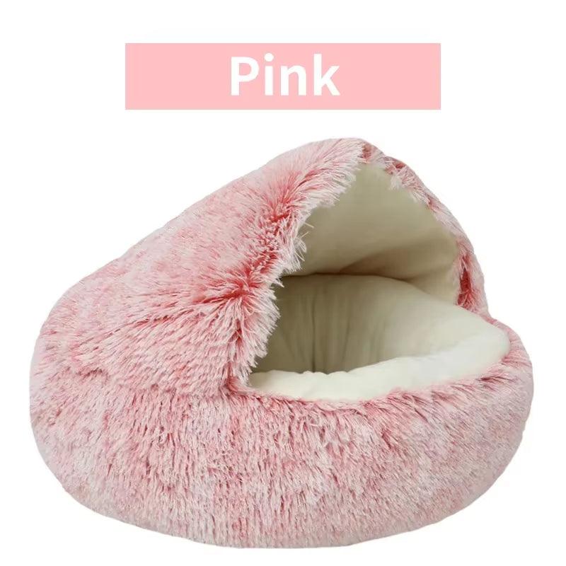 Winter Plush Pet Cat Bed round Cat Cushion Cat House 2 in 1 Warm Cats Basket Pet Sleep Bag Kitten Nest Kennel for Small Dog Cats - My Store