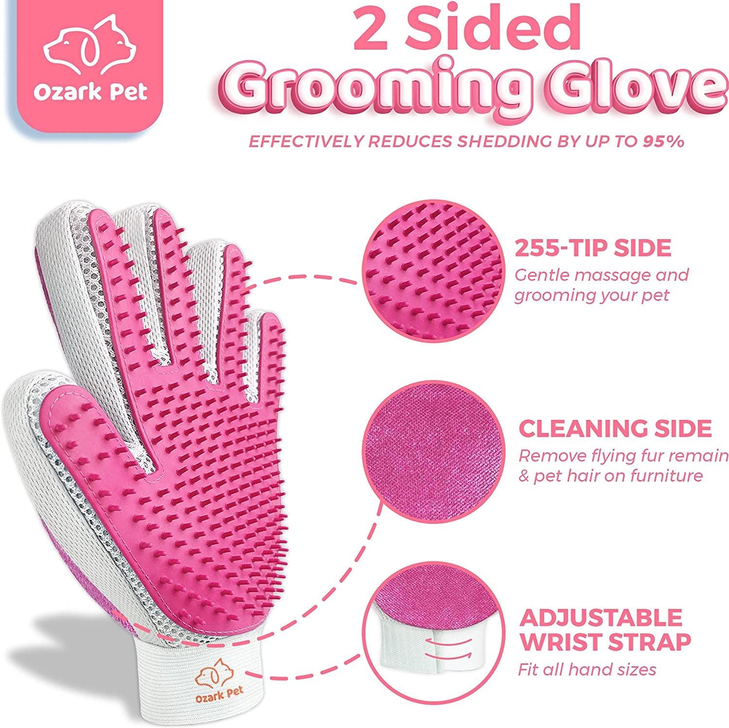 Dog & Cat Brush-Deshedding Brush, Dematting Tools, Shedding Brush Glove, Reduces Shedding up to 95%, for Short to Long Hair, Small to Medium Breeds, Pink - My Store