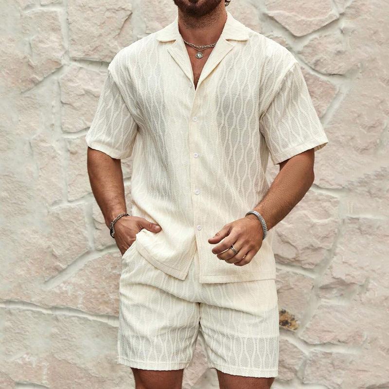 Men's Loose Short Sleeve Shirt Shorts Casual Suit - My Store