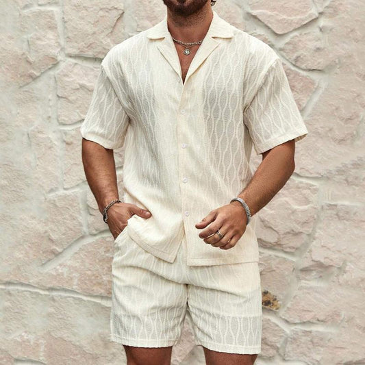 Men's Loose Short Sleeve Shirt Shorts Casual Suit - My Store