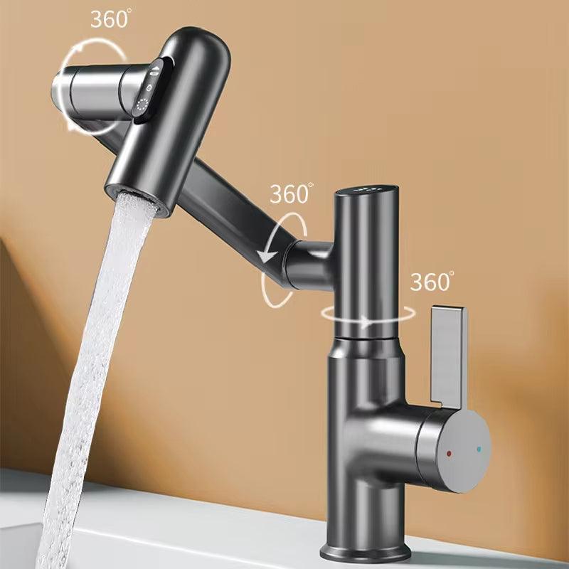 Digital Display LED Basin Faucet 360 Rotation Multi-Function Stream Sprayer Hot Cold Water Sink Mixer Wash Tap for Bathroom - My Store