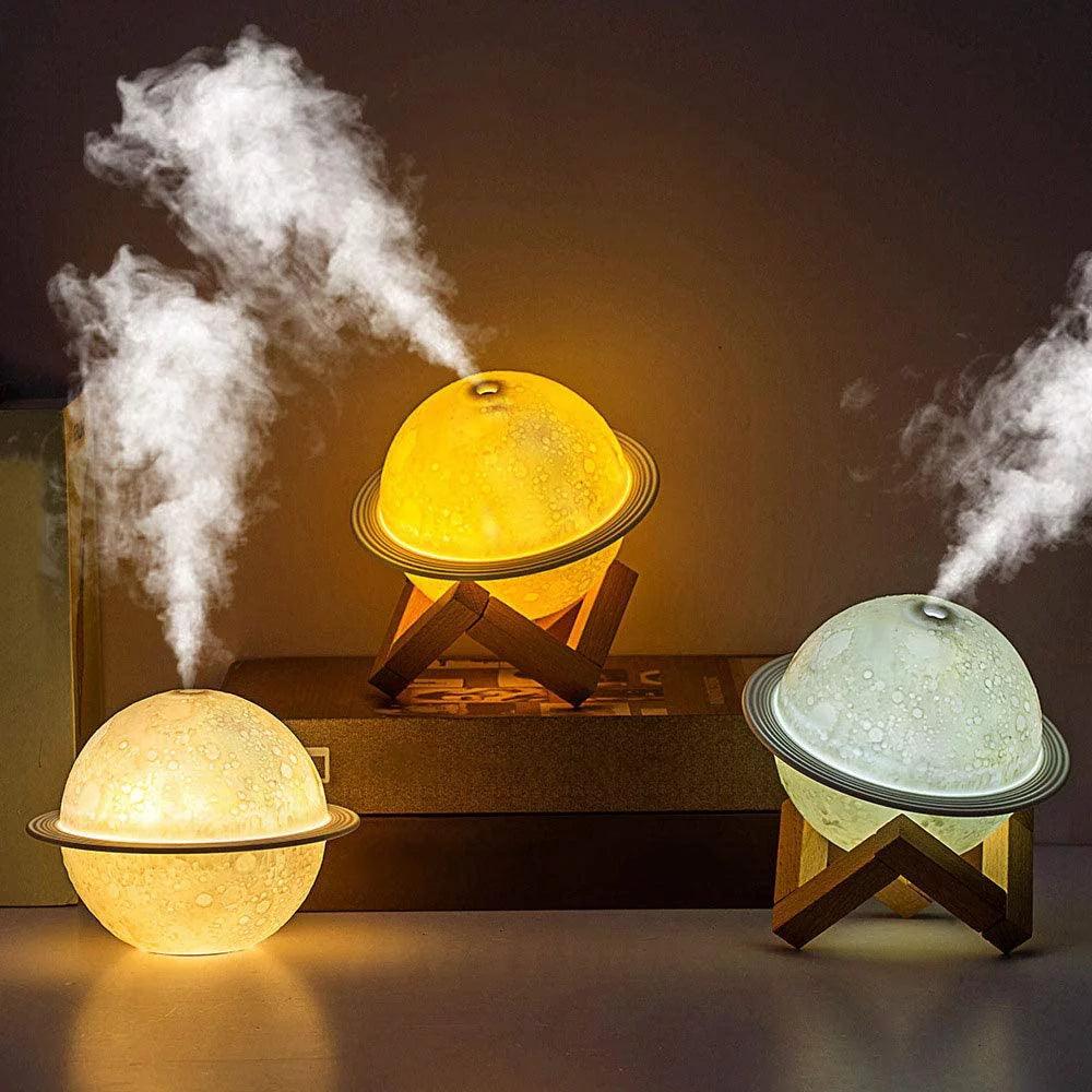 Moon Lamp Humidifier, 2 in 1 Moon Night Light & Humidifiers with USB Recharge, 3 Colors 3D LED Moon Light with Stand, Kids Friend Lover Birthday Gift Bedroom Home Decor 330Ml - My Store