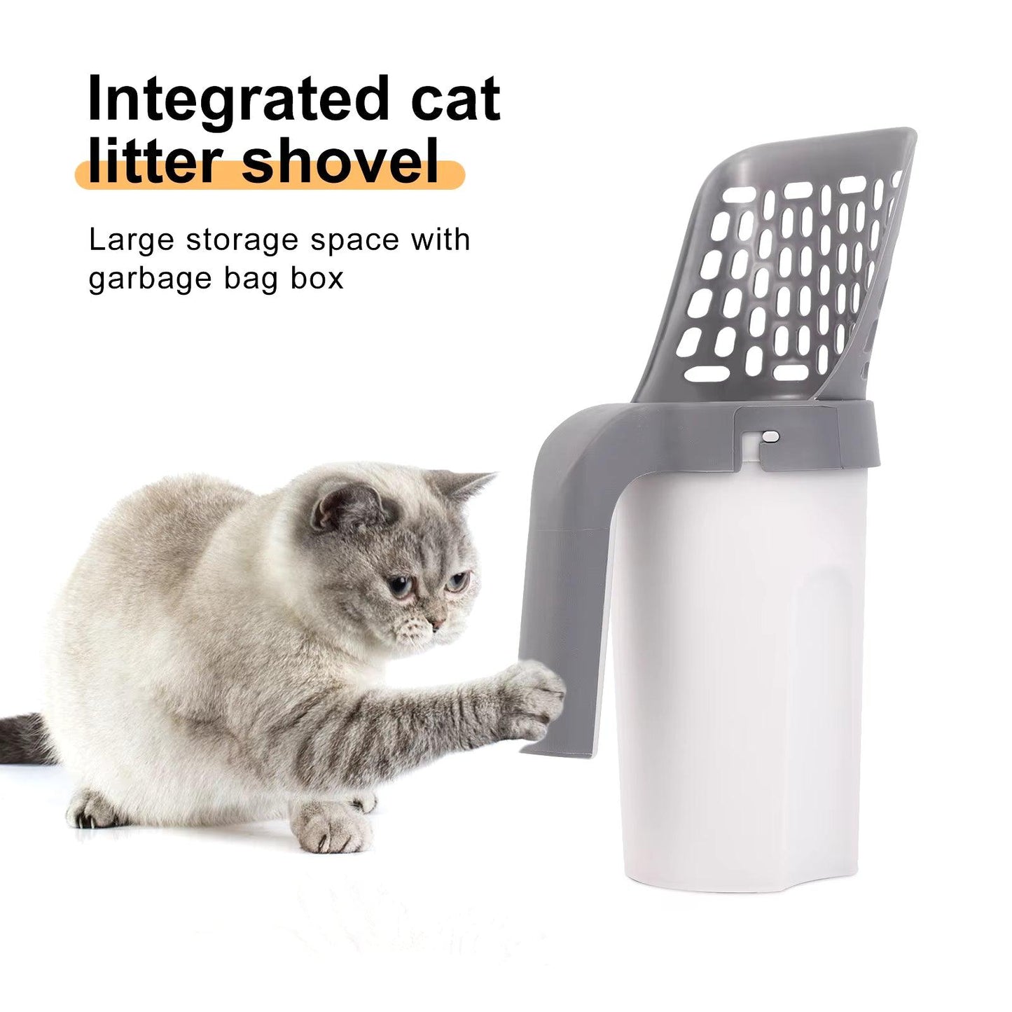 Cat Litter Shovel Scoop with Refill Bag for Pet Filter Clean Toilet Garbage Picker Cat Supplies Cat Litter Box Self Cleaning - My Store