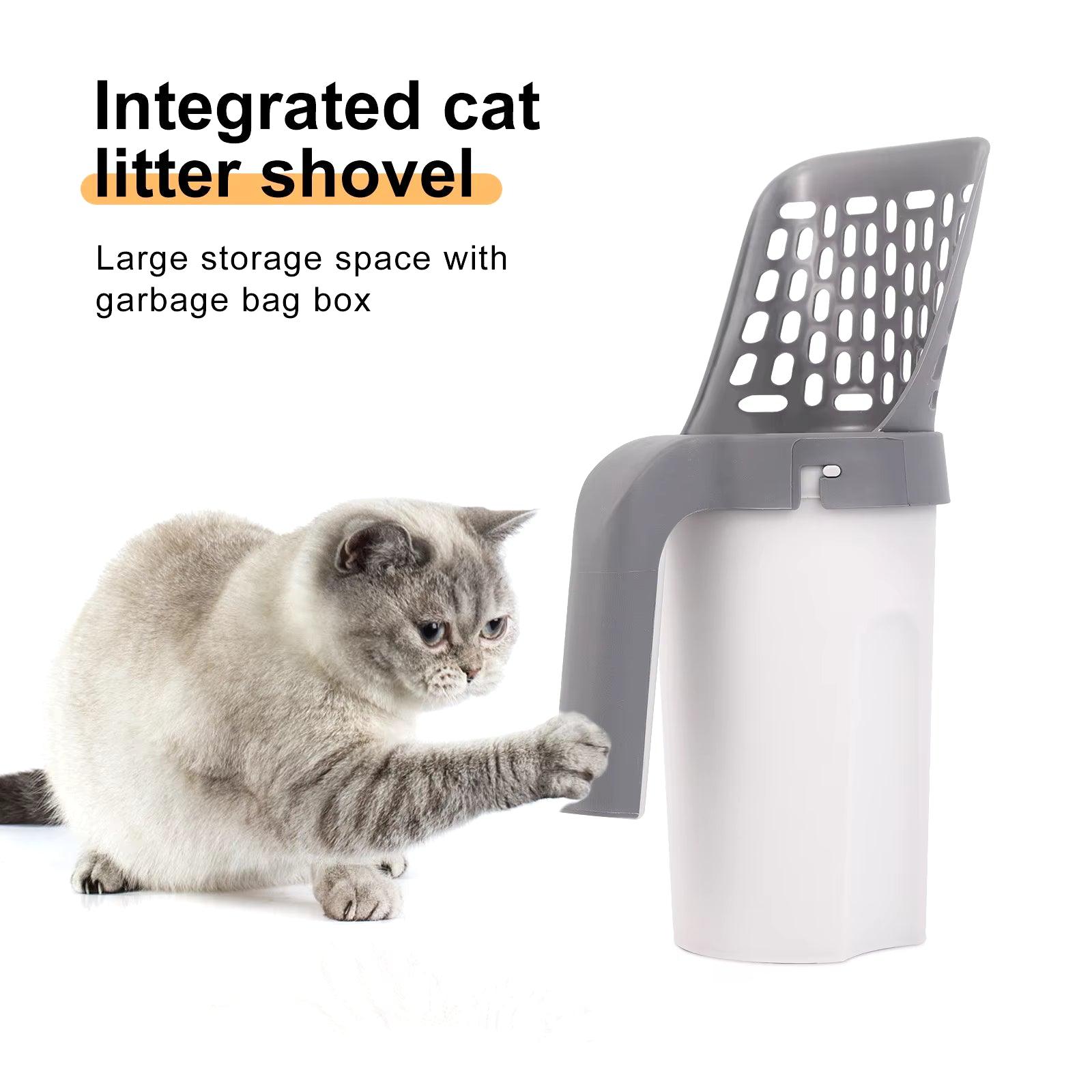 Cat Litter Shovel Scoop with Refill Bag for Pet Filter Clean Toilet Garbage Picker Cat Supplies Cat Litter Box Self Cleaning - My Store