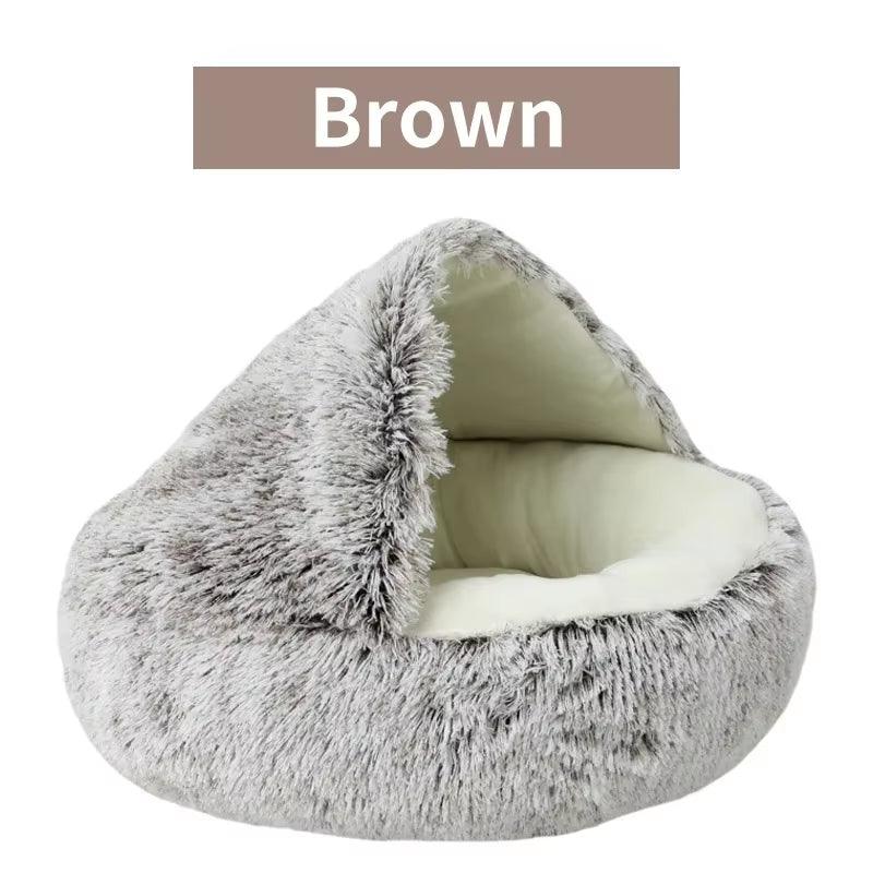 Winter Plush Pet Cat Bed round Cat Cushion Cat House 2 in 1 Warm Cats Basket Pet Sleep Bag Kitten Nest Kennel for Small Dog Cats - My Store