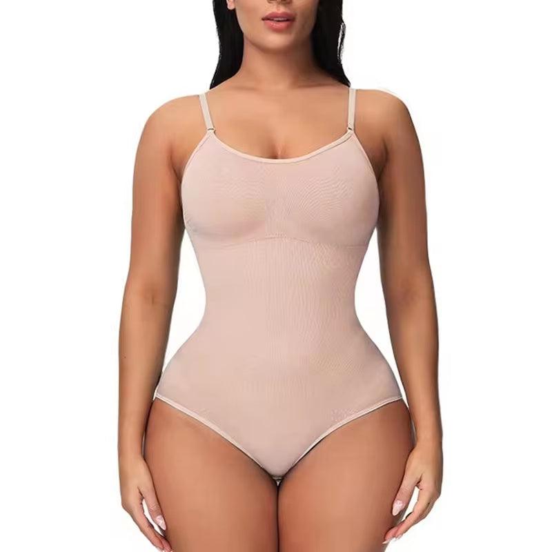 Super Sale V Neck Spaghetti Strap Bodysuit Compression Body Suits Open Crotch Shapewear Slimming Body Shaper Smooth Out Bodysuit - My Store