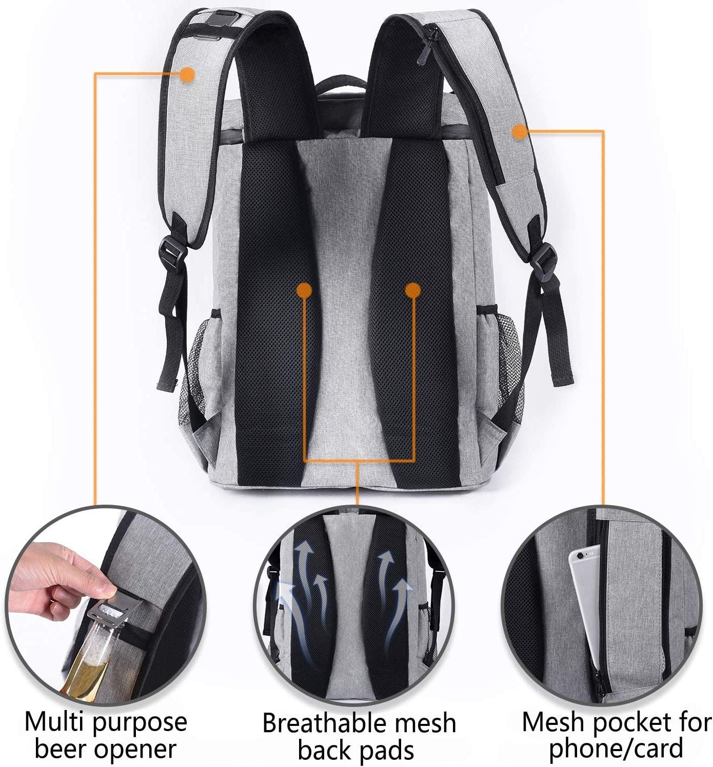 Backpack Cooler Leakproof Insulated Waterproof Backpack Cooler Bag, Lightweight Soft Beach Cooler Backpack for Men Women to Work Lunch Picnics Camping Hiking, 30 Cans - My Store