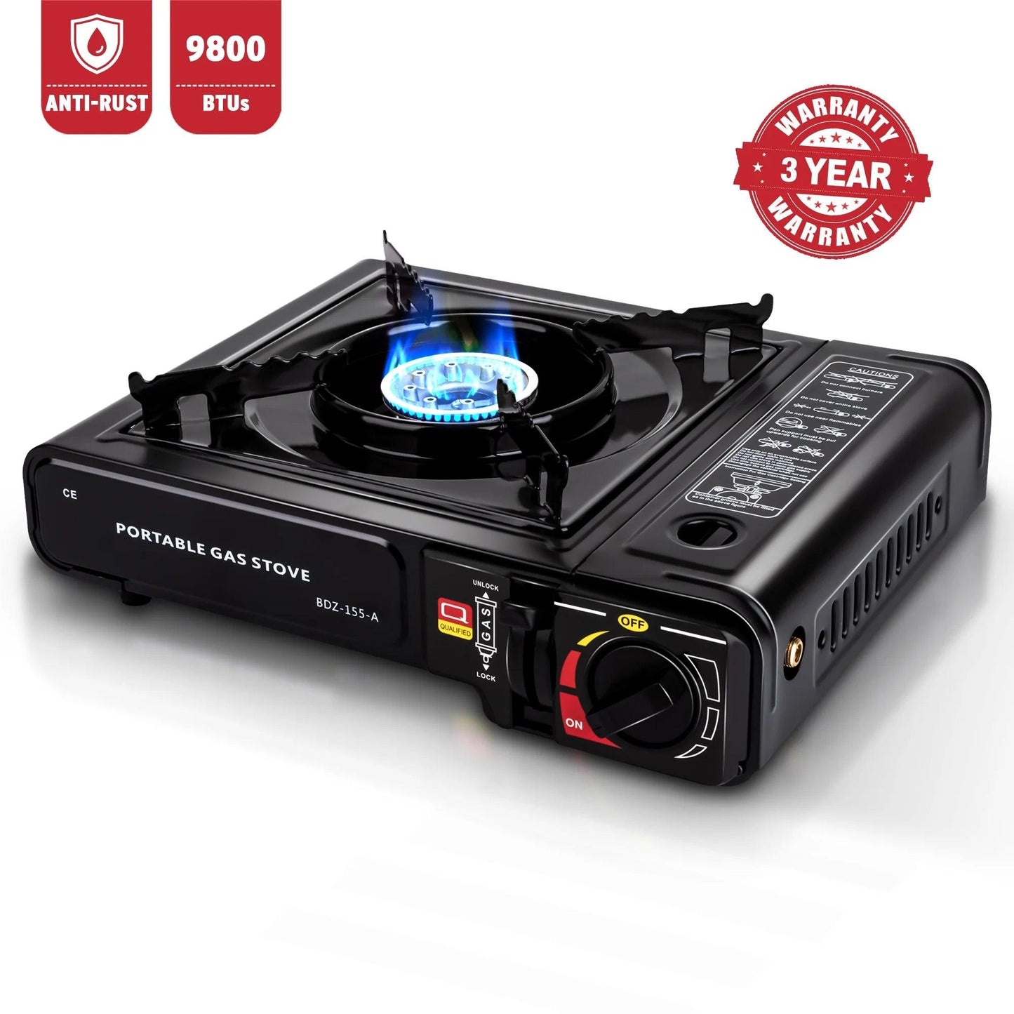 Camping Gas Stove, Butane, Portable Stove for Outdoor Cooking, 9,800 BTU, 3KW Power - My Store