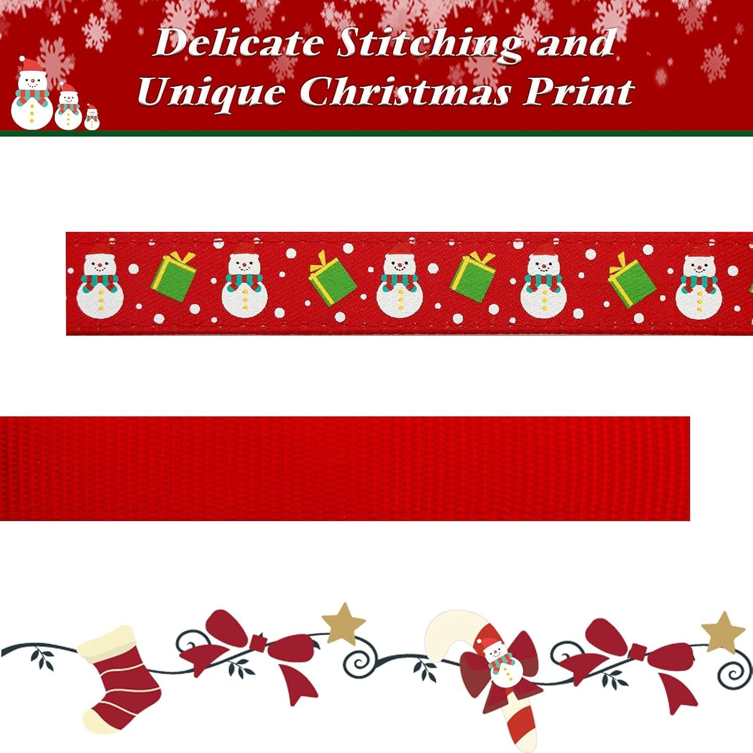 Christmas Dog Collar Adjustable Xmas Dog Collar with Christmas Antler Bow Tie Accessories Snowman Dog Collar for Medium Dogs - My Store