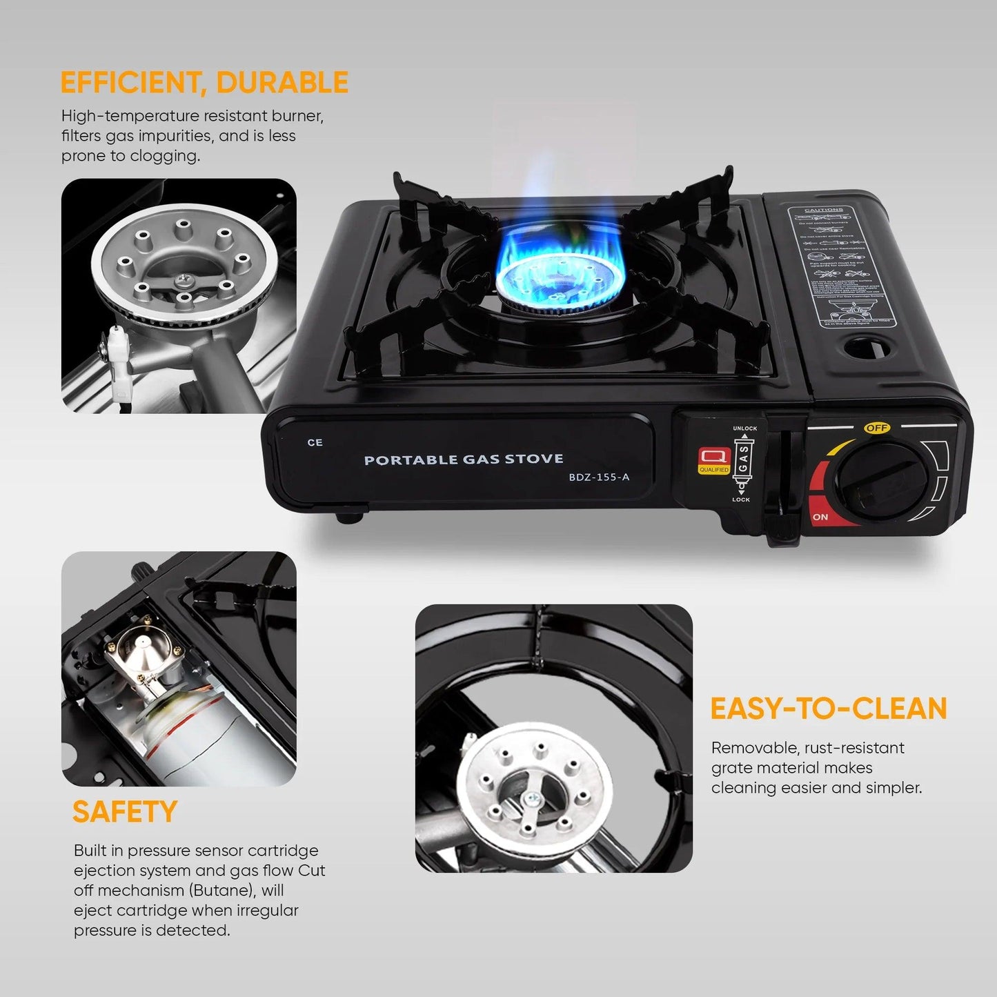 Camping Gas Stove, Butane, Portable Stove for Outdoor Cooking, 9,800 BTU, 3KW Power - My Store