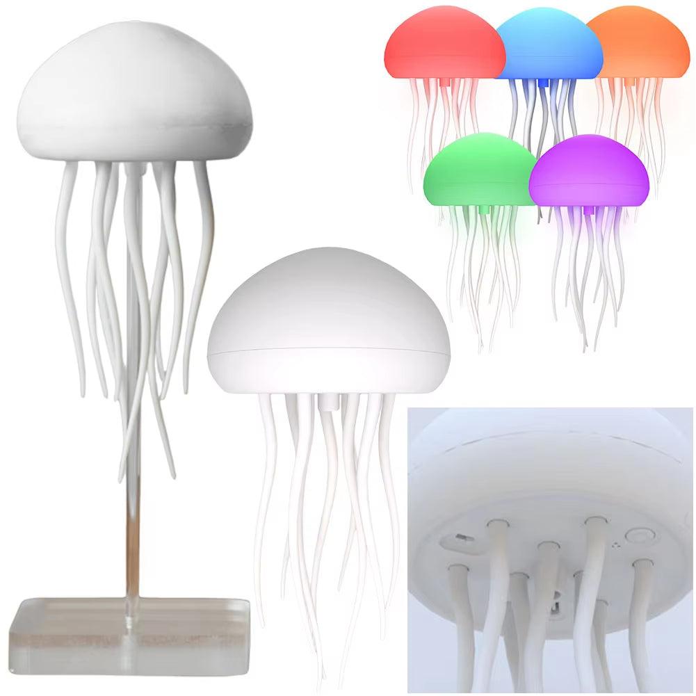 Jellyfish Lamp Voice Control Dancing RGB Gradient Jellyfish Bedside Lamp Rechargeable Table Lamp Touch Sensor Christmas Gift New - My Store