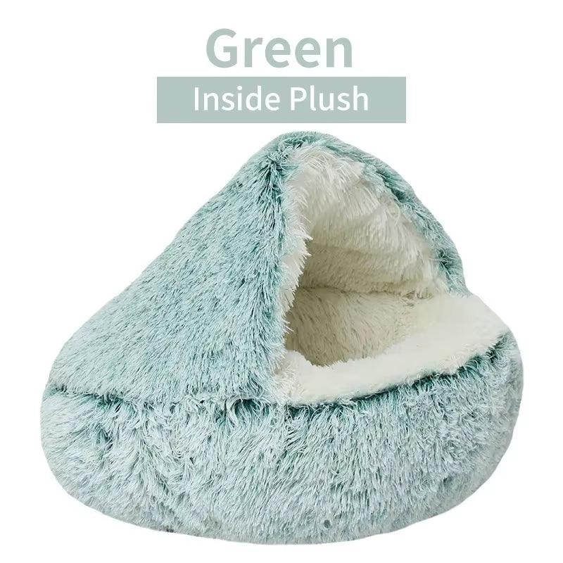 Winter Plush Pet Cat Bed round Cat Cushion Cat House 2 in 1 Warm Cats Basket Pet Sleep Bag Kitten Nest Kennel for Small Dog Cats - My Store