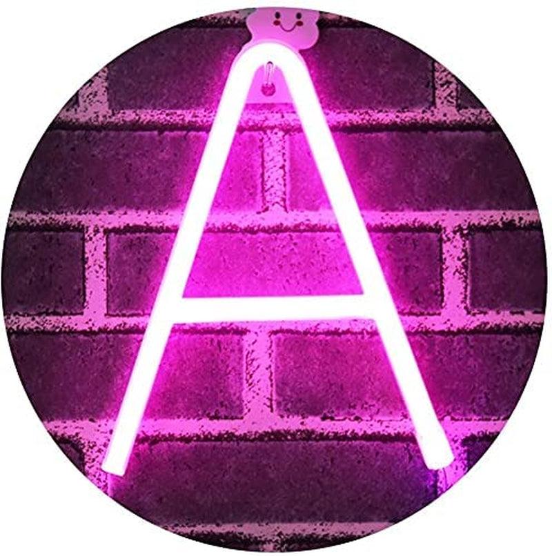 LED Neon Letters Light, Marquee Signs Light up Letters USB Plug in Batteries Operated Night Light Pink Lamp Words Signs for Teen Girls Bedroom Decor-Pink Letter a Sign - My Store