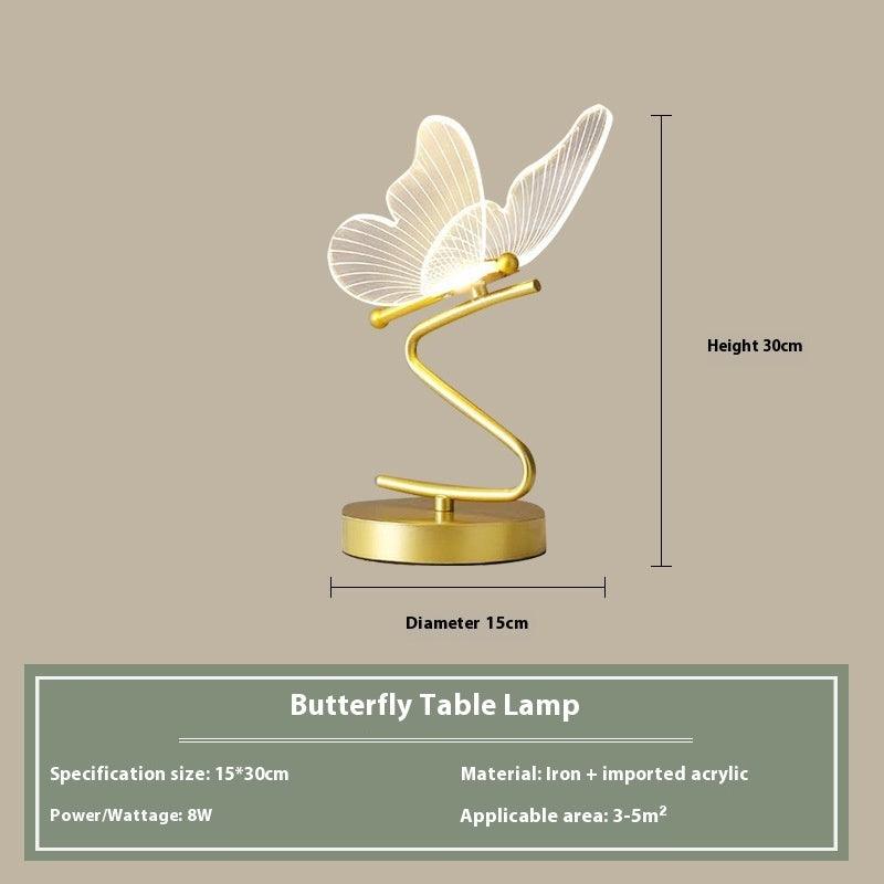 Bedroom Bedside Lamp Living Room Showcase Butterfly Table Lamp - My Store