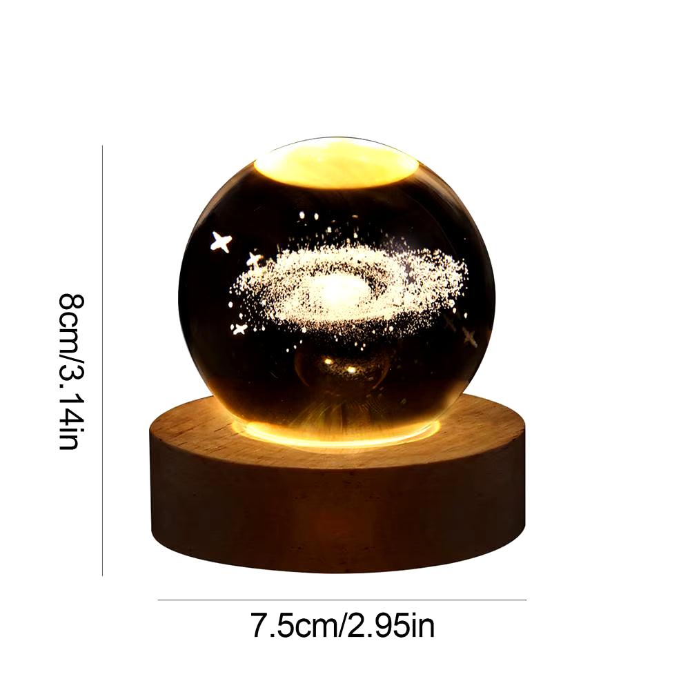 Crystal Ball Night Light 3D Moon Solar System Table Lamp LED Crystal Ball Children Friends Party Birthday Gifts Room Decor - My Store